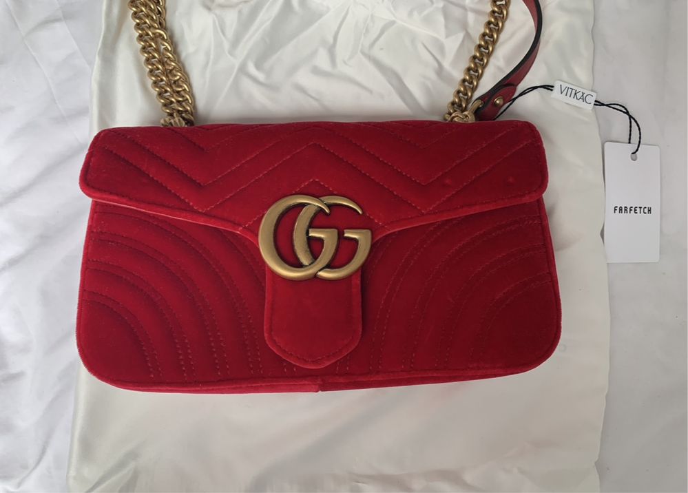 Чанта Gucci marmont medium velvet