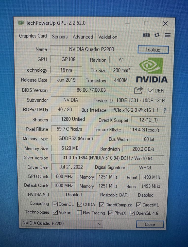 Видеокарта Nvidia Quadro P2200 5Gb GDDR5X, K2200 4Gb GDDR5