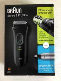 Braun Series 3 ProSkin aparat de barbierit + trimmer inclus. Nou