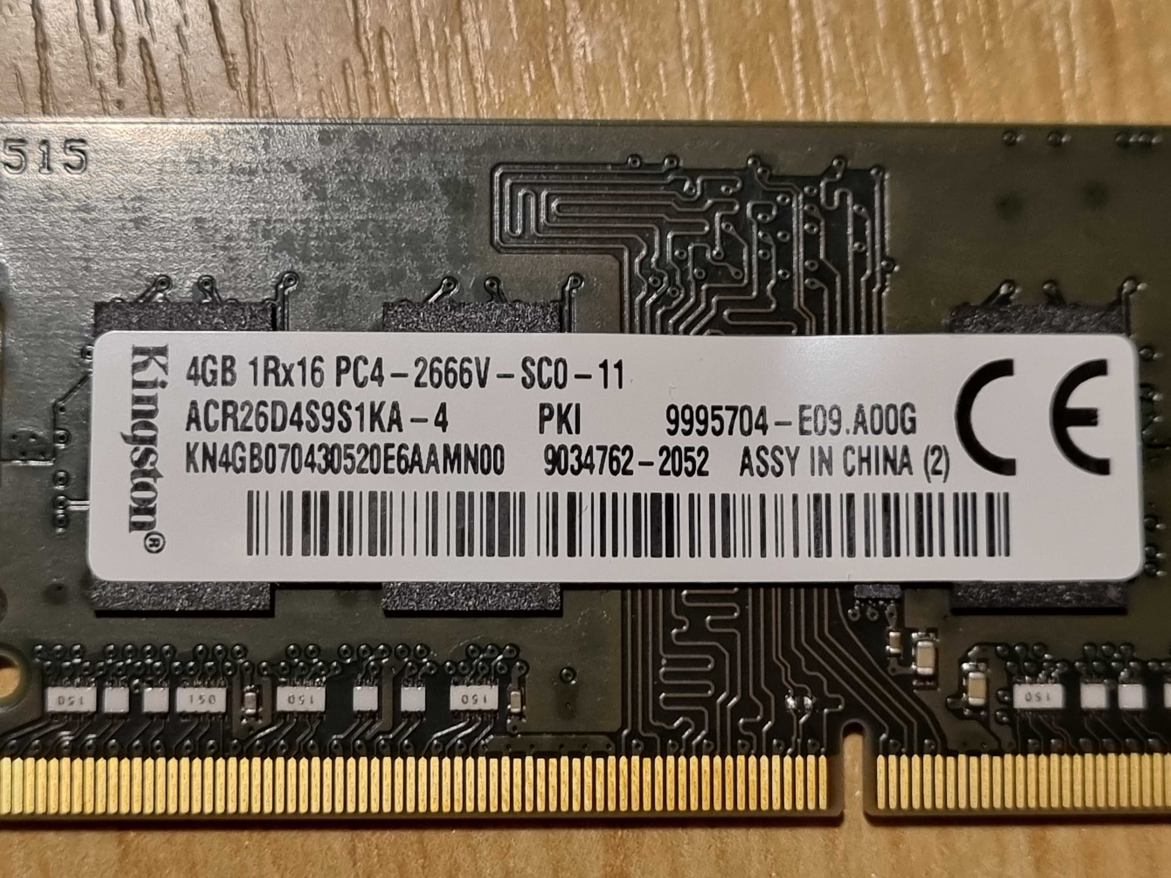 Memorie laptop SODIMM Kingston 4 GB DD4 2666 MHz CL 19 1.2V