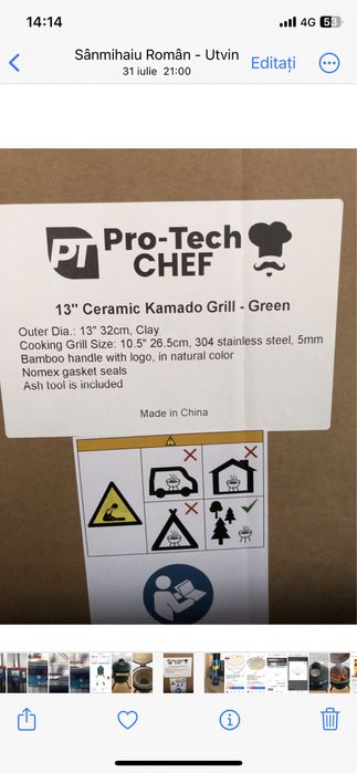 Gratar ceramic  merge folosit si ca cuptor si gratar si afumatoare