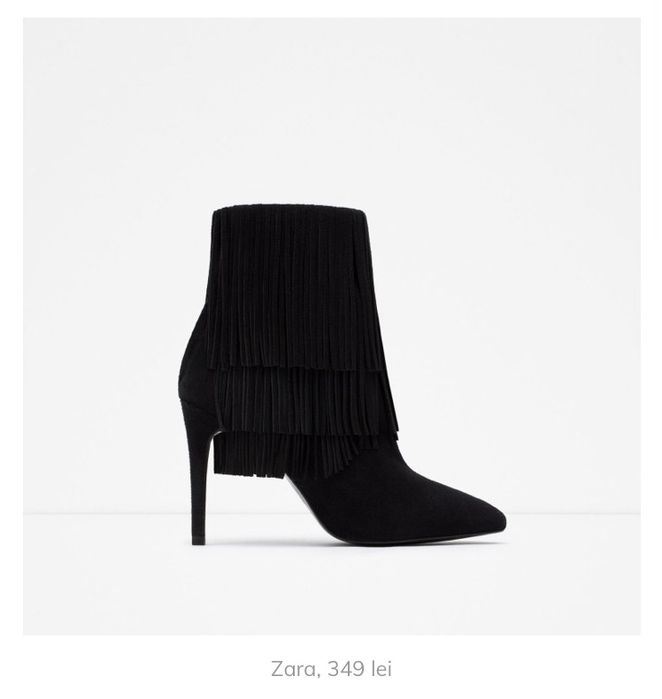 Botine noi Zara cu franjuri