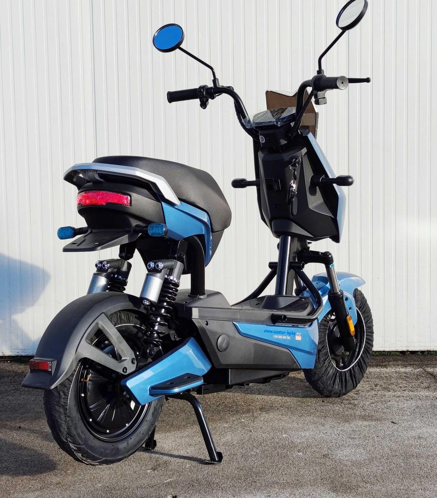Електрически скутер EcoWay модел YC-L 500W мотор син цвят
