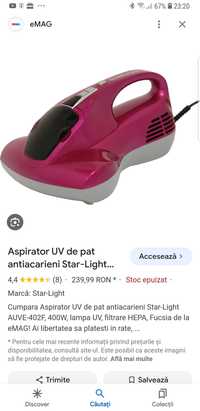 Aspirator acarieni cu batator si lampa uv.