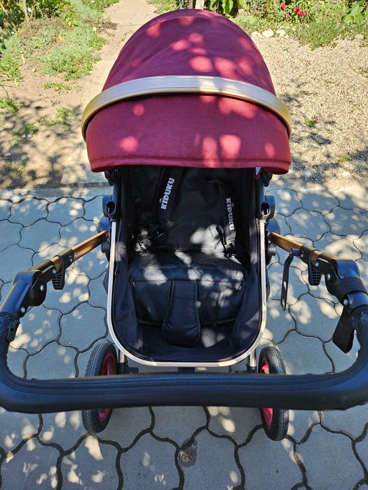Cărucior 3în1 - Kiduku vișiniu/negru