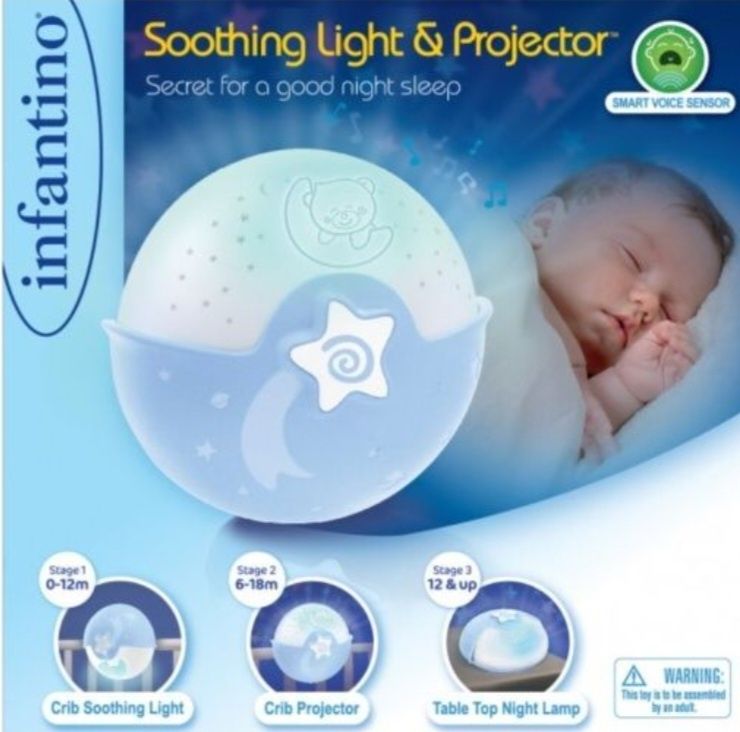 Lampa de veghe muzicala cu proiector si senzor de sunet Infantino