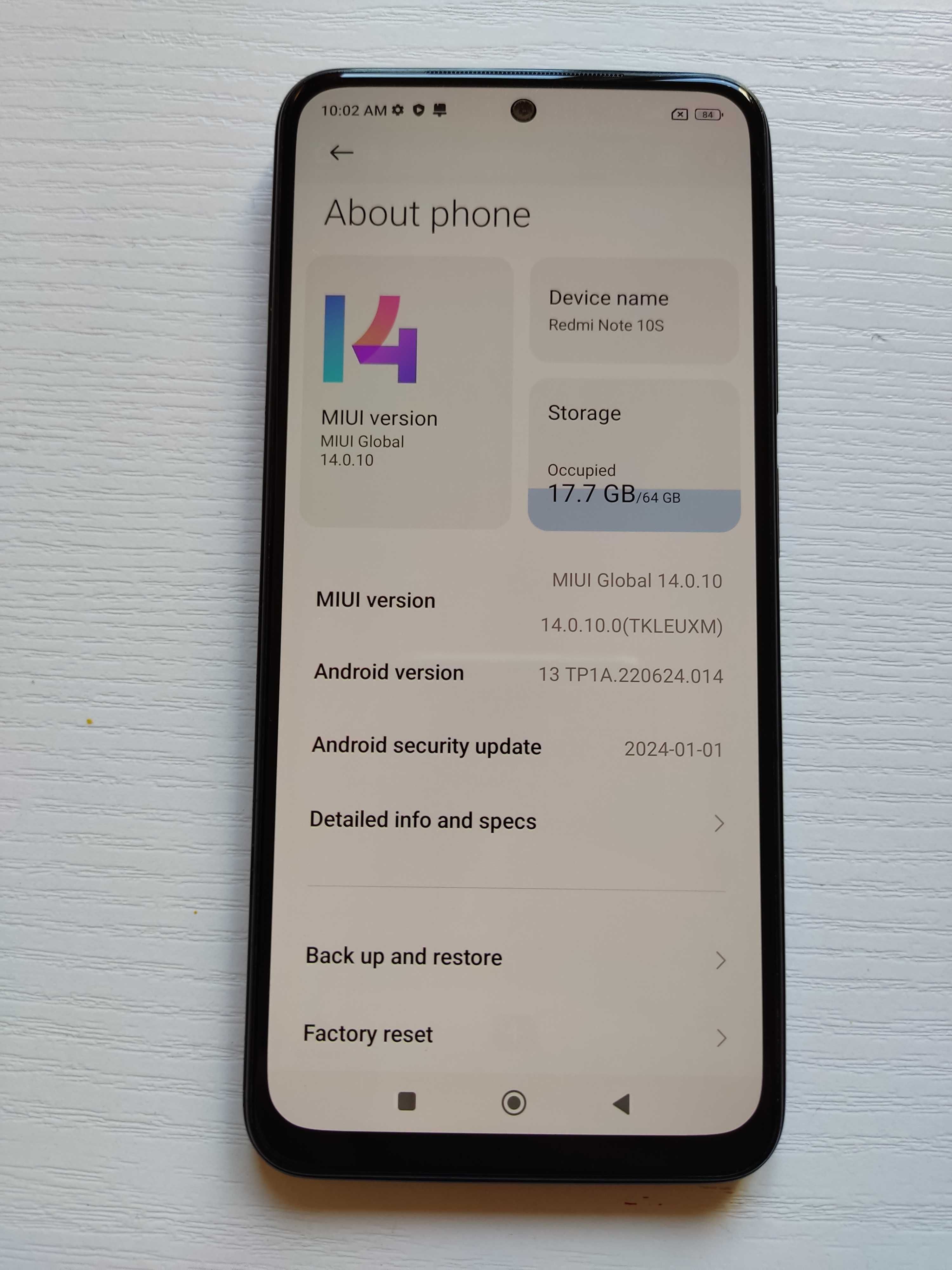Redmi note 10S 6/64 GB Dual SIM