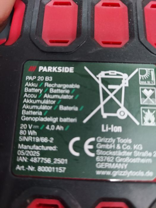 Acumulatori parkside 4Ah