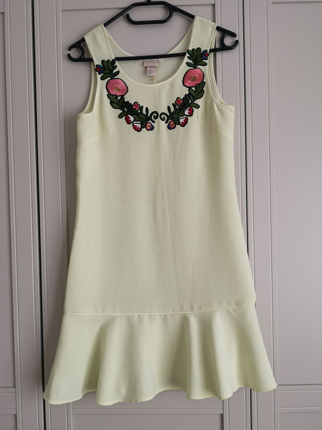 Rochie H&M, verde-crud, marime XS