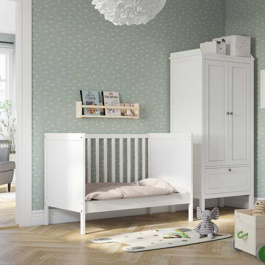 Бебешко креватче и матрак, IKEA Sundvik, 60x120 см, височина на 2 нива