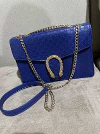 Дамска синя чанта