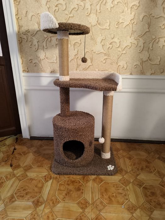 Домик когтеточка для кошек. Игровой домик. Зоодомики