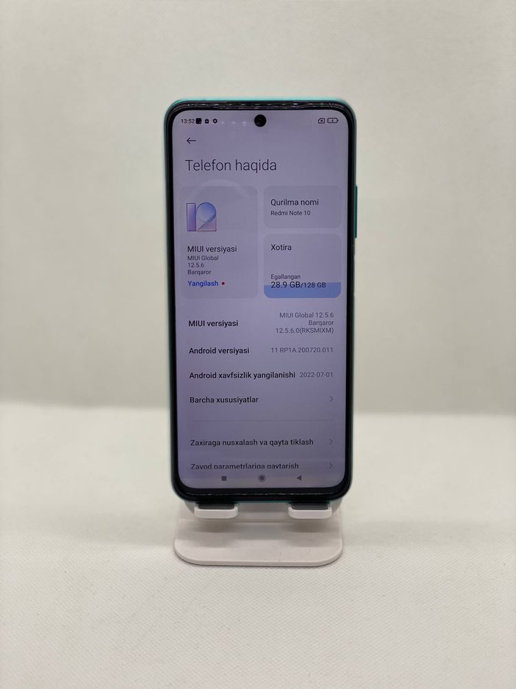 Redmi Note 10 sotiladi 128Gb