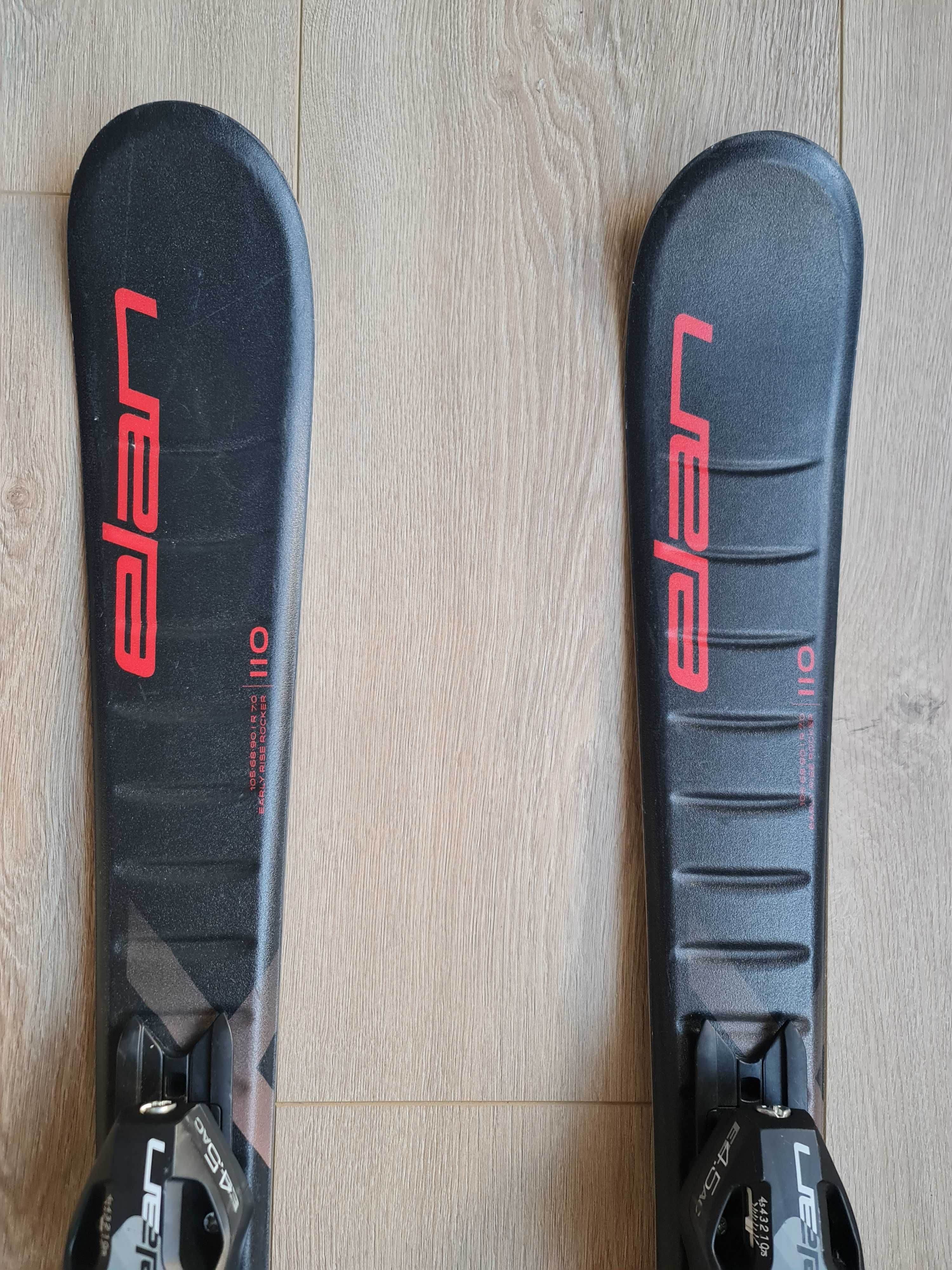 Schiuri Elan MAXX QS, cu legaturi model 4.5, copii, 110cm, negru/rosu