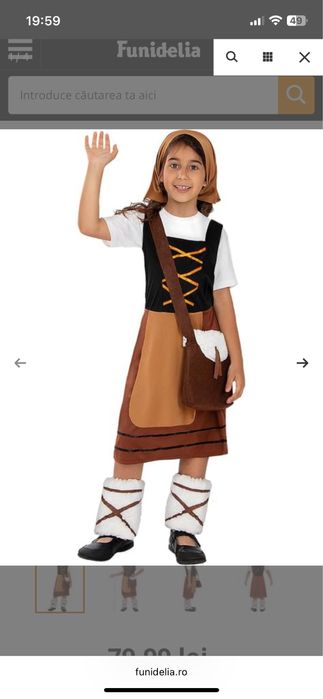 Costum carnaval/serbare, pastorita fetita, 5-6 ani