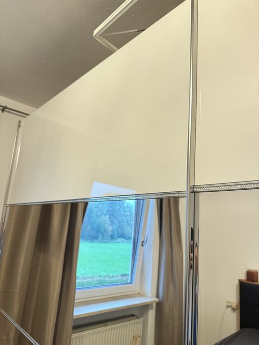 Rez/Dressing/Dulap 270/224/68 cm 2 usi culisante alb lucios/oglinda