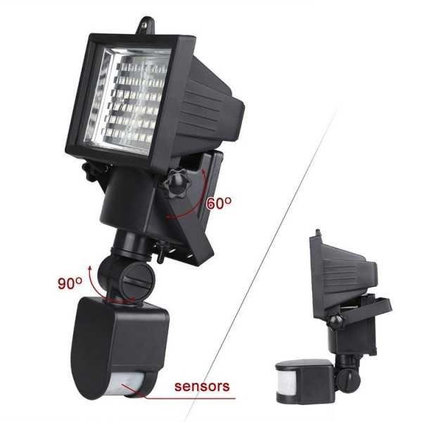 ПРОМО!! 2 броя Качествен LED Прожектор с фотоклетка и Соларен панел