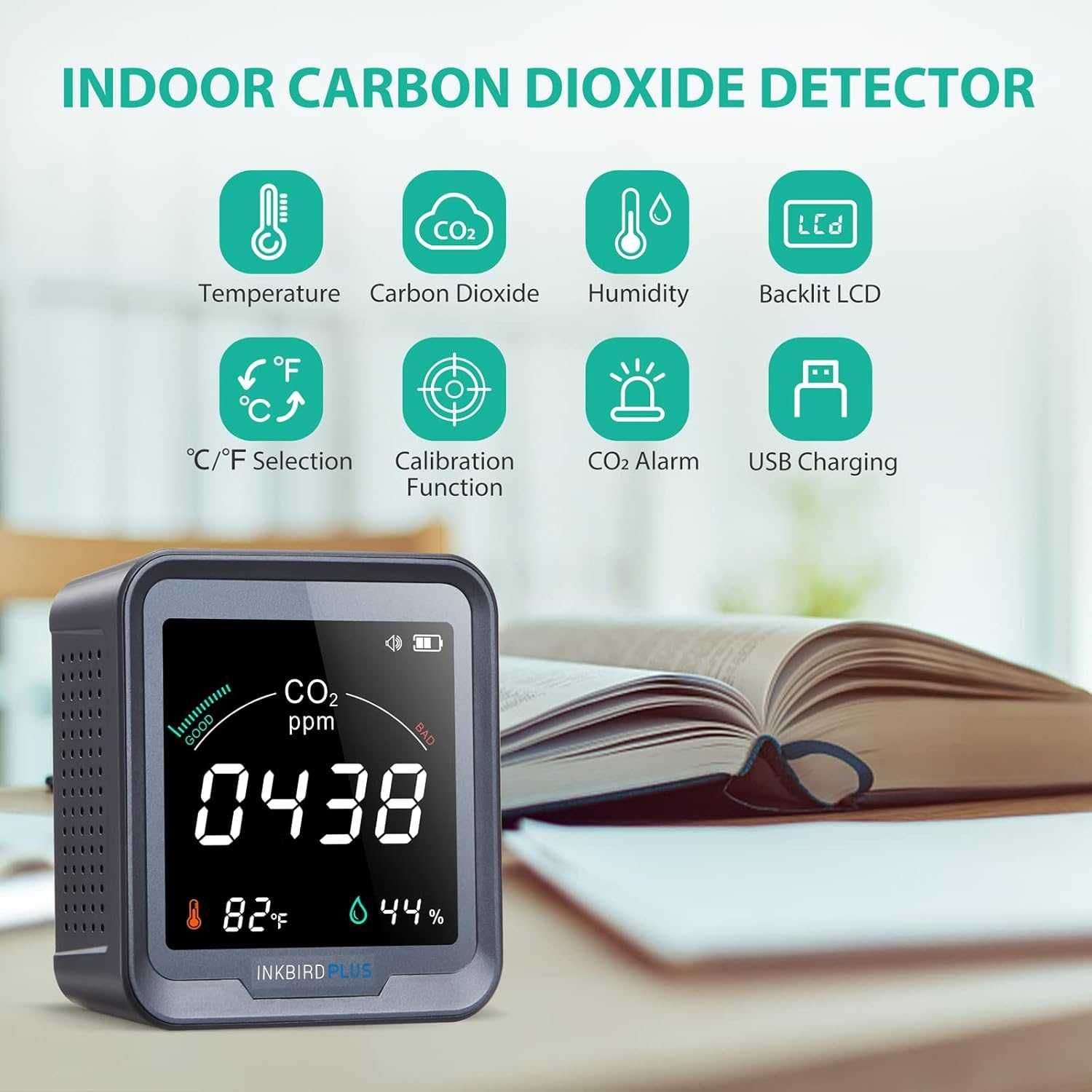 INKBIRDPLUS Вътрешен CO2 детектор