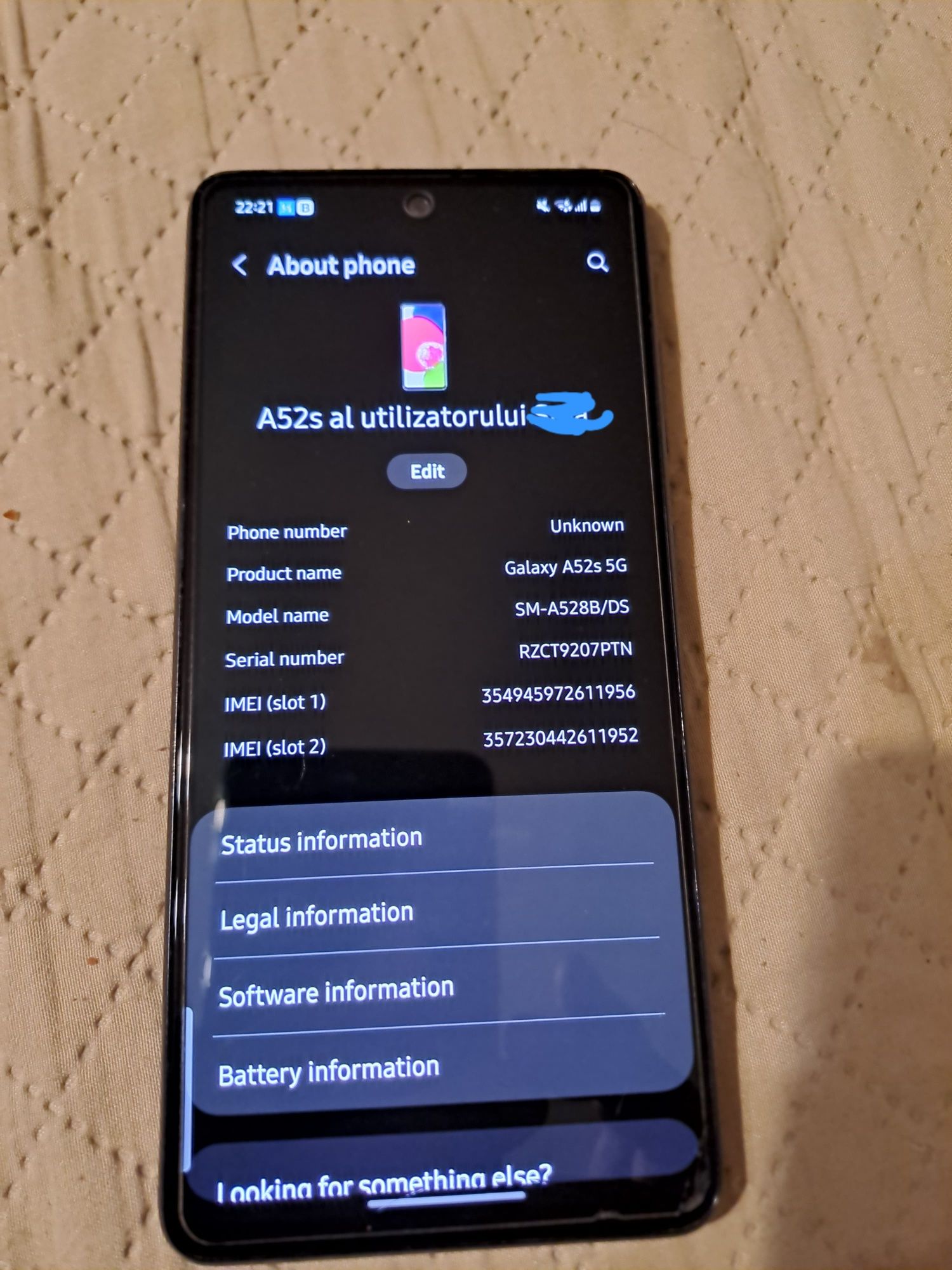 Samsung Galaxy A52s, Dual SIM, 128GB, 6GB RAM, 5G, Awesome