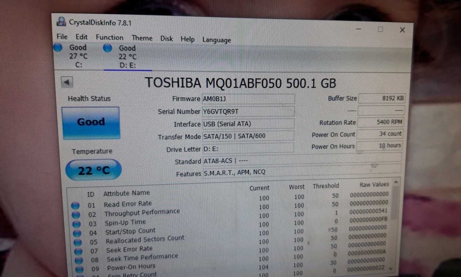 hdd laptop toshiba de 500  GIGA, sata 3 -nou, zero zile utilizare