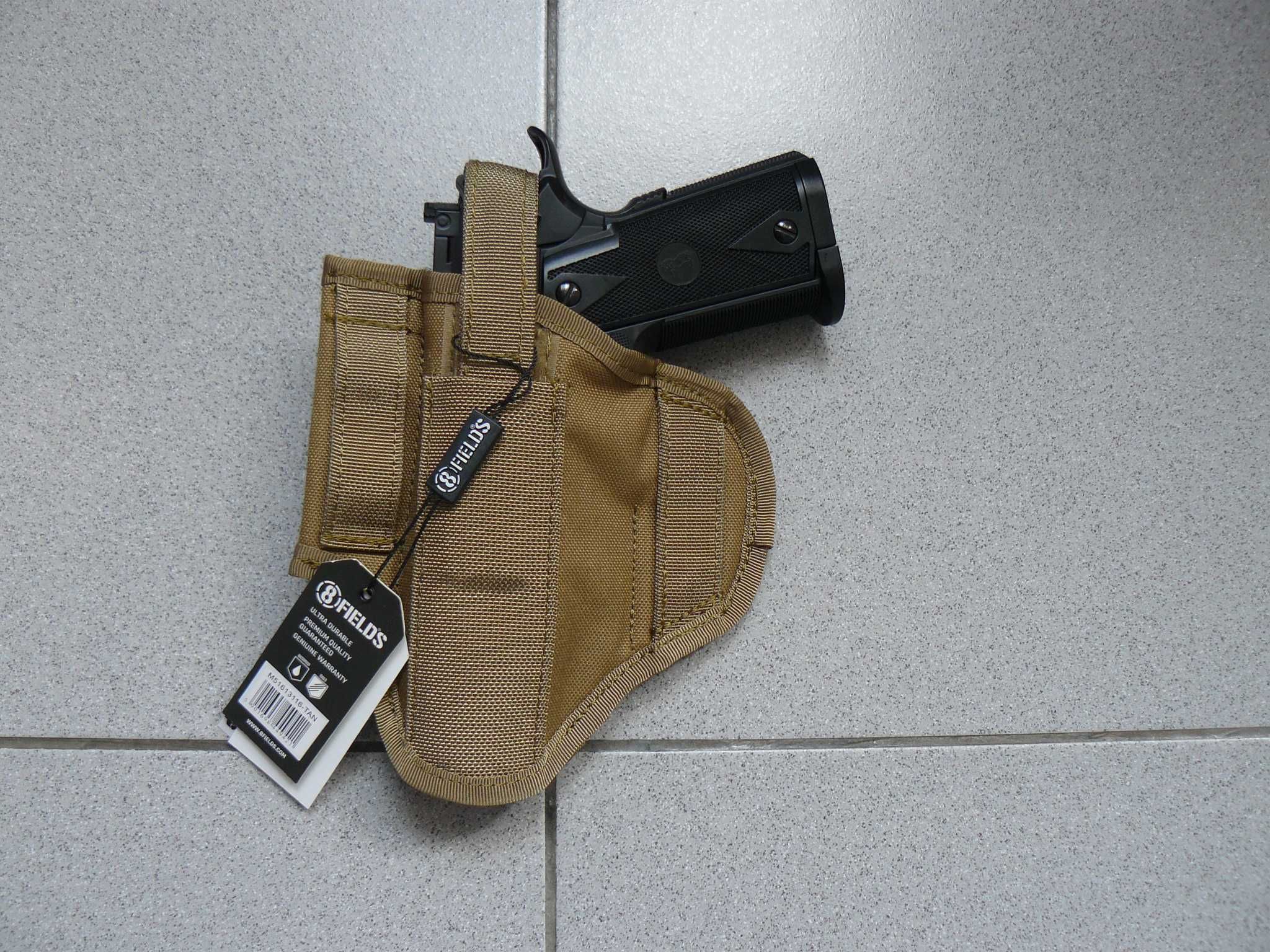 Toc Pistol /Teaca/Holster Prindere Sold/Curea 8FIELDS Noua,TAN/Coyote