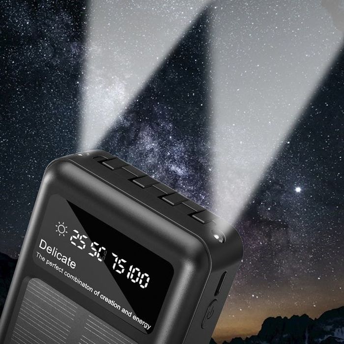Соларно зарядно, соларна батерия KLGO ,20000mAh за телефон с LED фенер