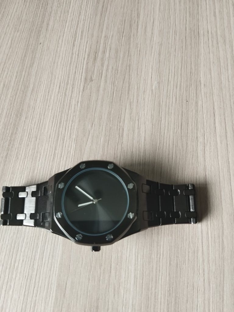 Часы AP Style Unbranded SS, черные, кварцевые, 39 мм, с регулировочным