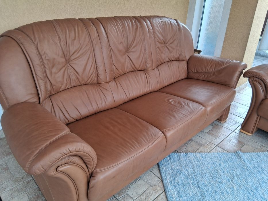 Set canapele piele naturala