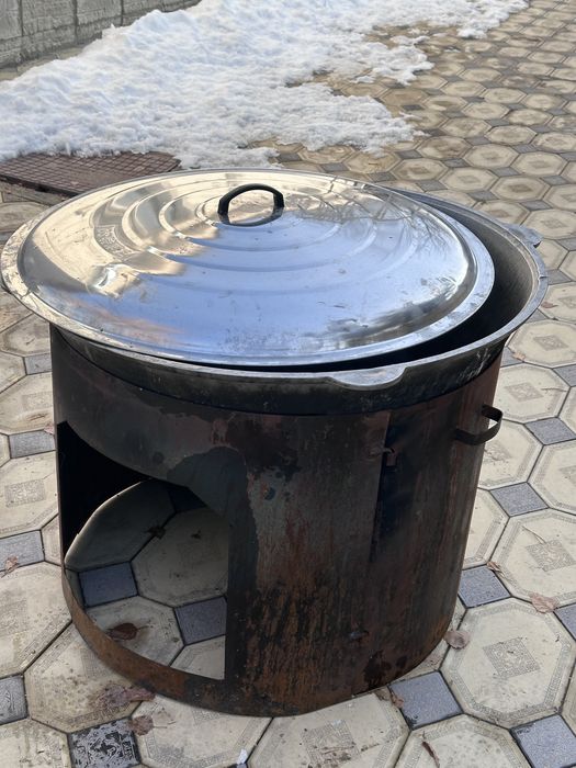 Үлкен қазан,шай қайнататын плита,газ балончик