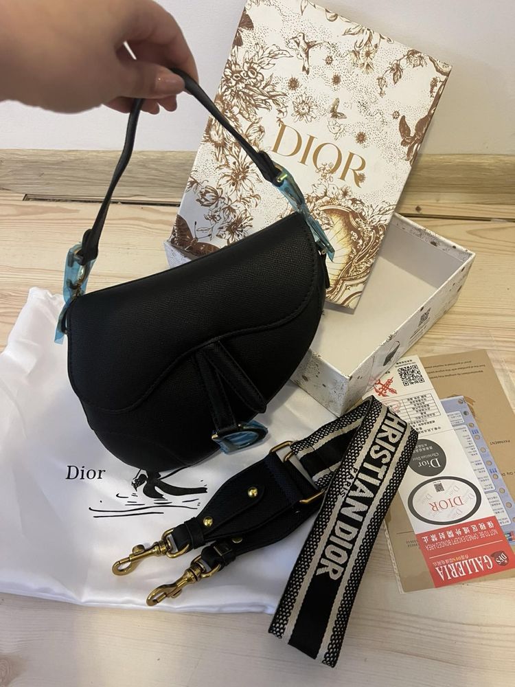 Дамска чанта Dior saddle с две дръжки изцяло телешка кожа