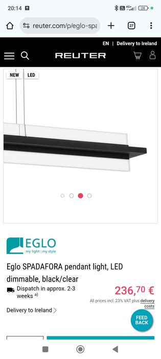 Lampa/candelabru Led Eglo noua 300 lei