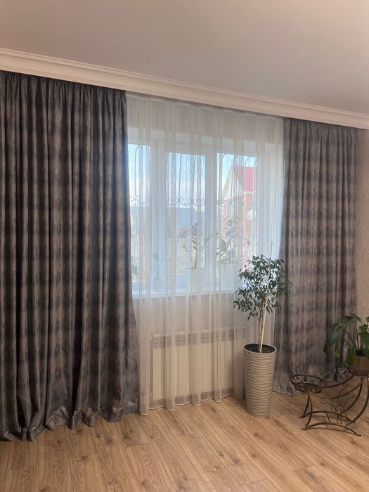 Шторы с тюлью, на 3 окна