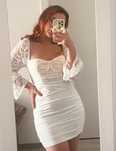 Rochie mini alba cu dantela