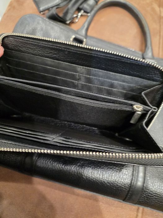 Кожена бизнес чанта /за лаптоп/  ENZO NORI + кожен портфейл ENZO NORI