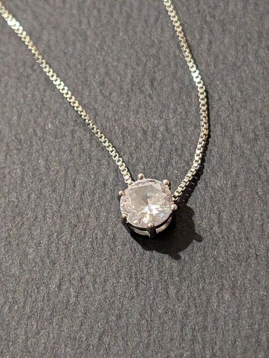 Lanț argint cu piatră cubic zirconia 40cm