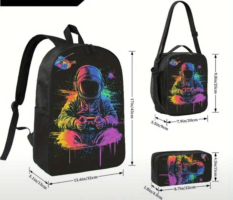 Set ghiozdan școală 3  piese