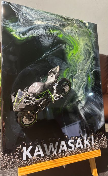 Kawasaki 3D картина от епоксидна смола