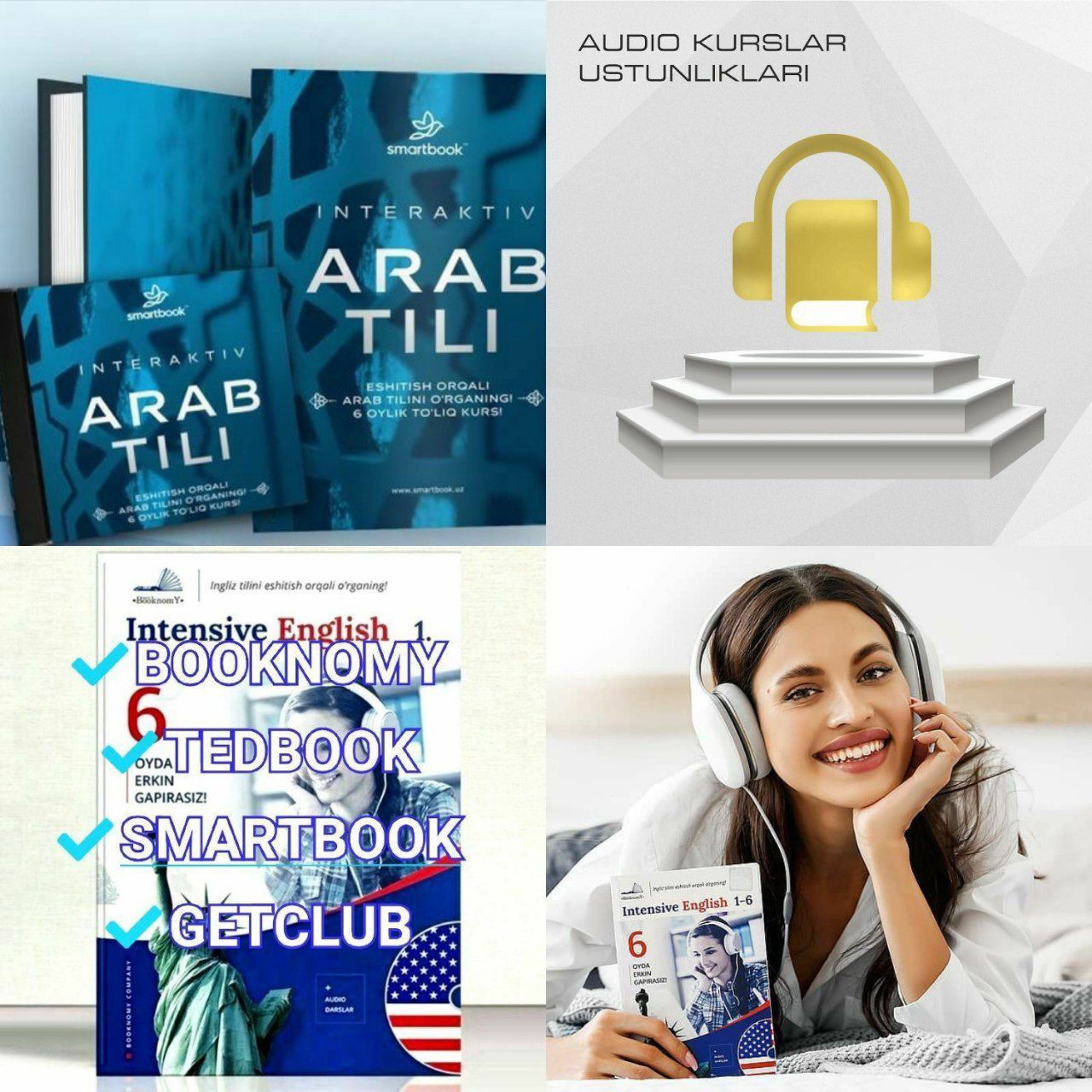Booknomy smartbook tedbook getclub natural ingliz rus arab koreys tili