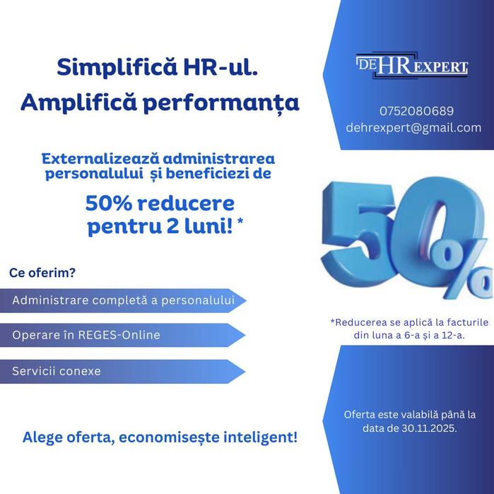 Servicii/ firma resurse umane - Administrare personal, REGES Online