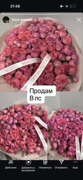 Продам букет свежих пионовидных роз