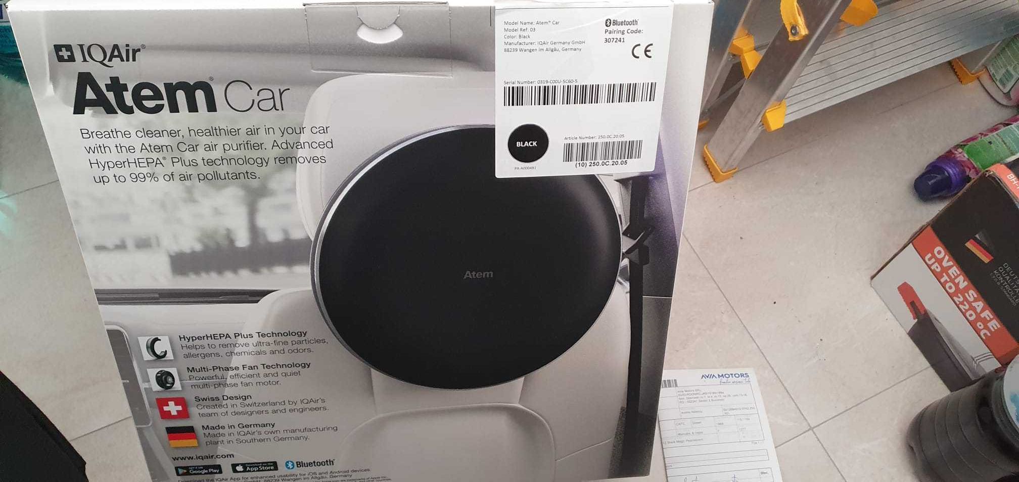 Putificator Aer Auto IQAir Atem Car Portable HEPA Air Purifier Nou