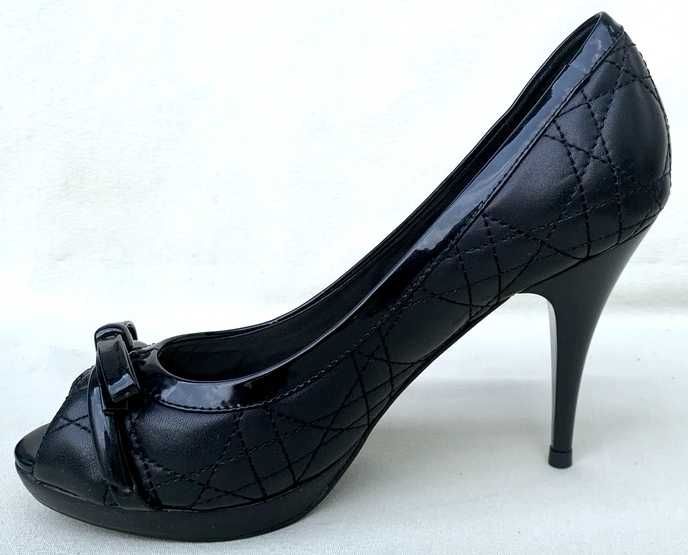 DIOR Superbi Pantofi Fashion Pumps Platform Piele Negru Original Nr.39
