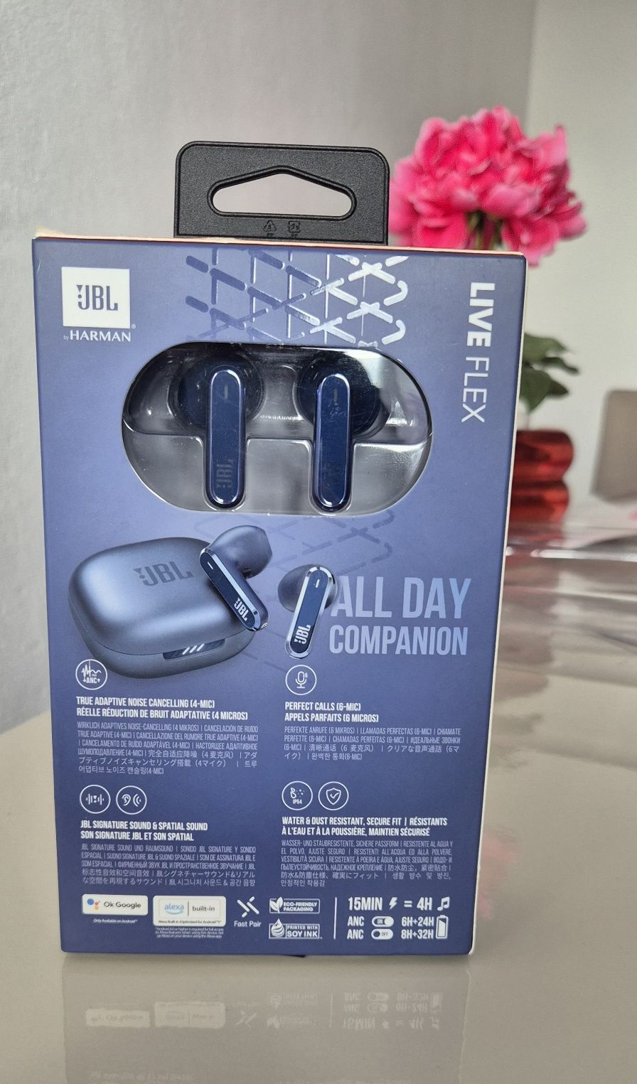 Casti in-ear true wireless JBL Live Flex, Spatial-Signature Sound,Noi!