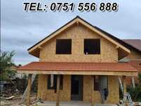 Casa din structura de lemn si cabane A-Frame