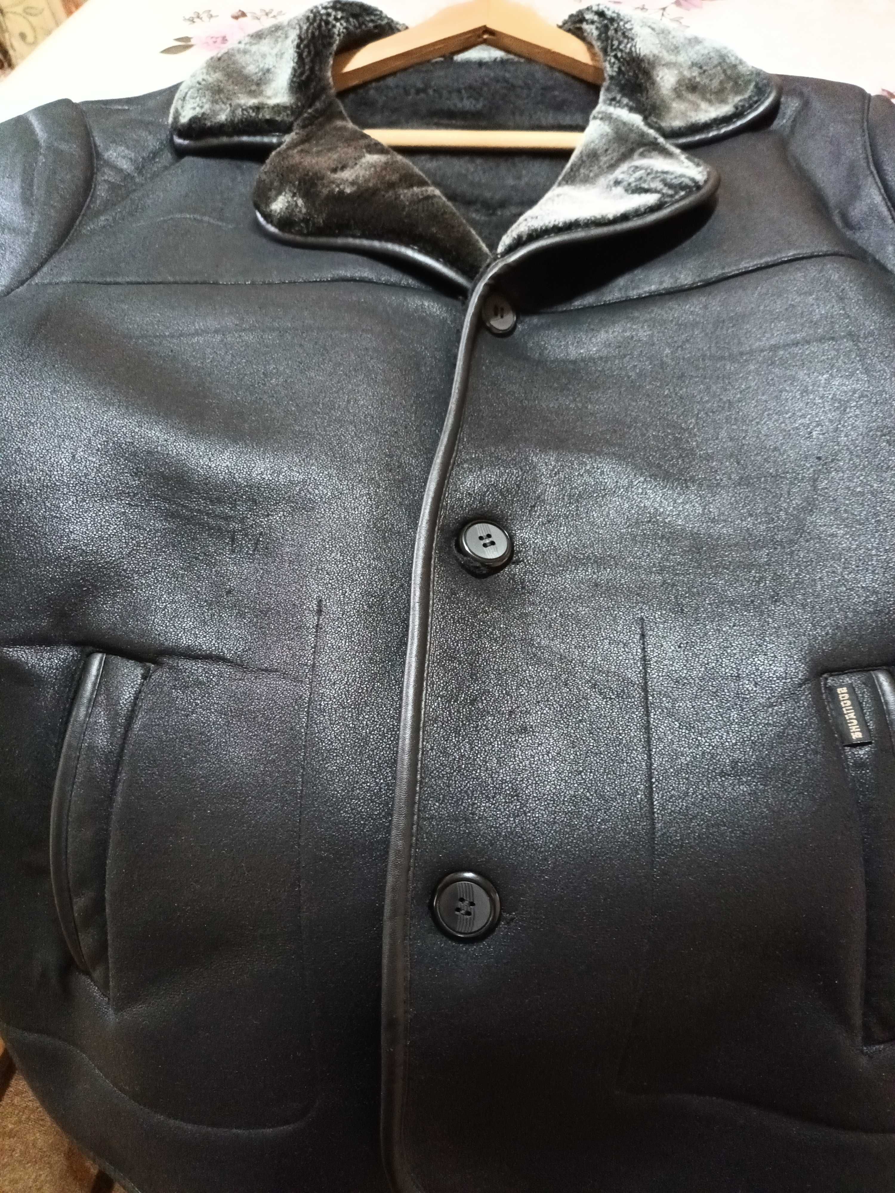 Мъжко черно яке от еко кожа