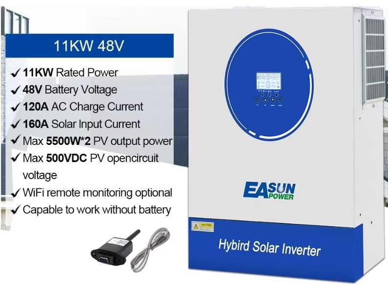 Invertor hibrid POWLAND / EASUN 11 kW dual MPPT panouri fotovoltaice