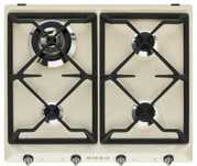 Plita incorporabila pe gaz Smeg Victoria SR964PGH, crem, 60 cm, Wok