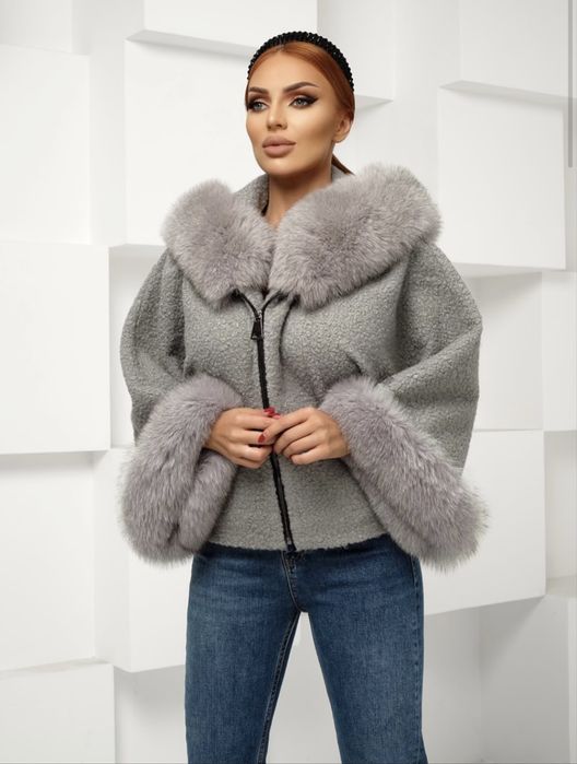 Палто манто от естествена кожа