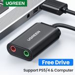 # UGreen US205 USB2.0 to AUX Sound Card Звуковая карта внешняя адаптер