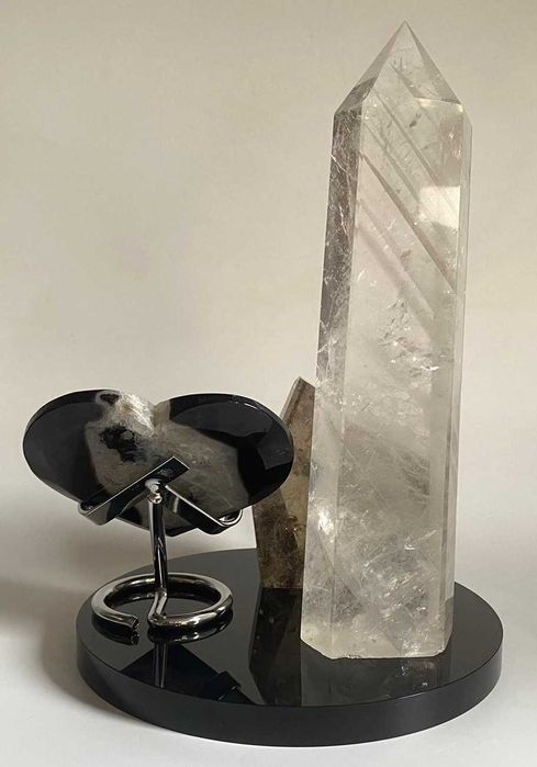 Decor Cristale-Cuart Transparent&Agat Negru&Cuart Fumuriu-Set Cristale